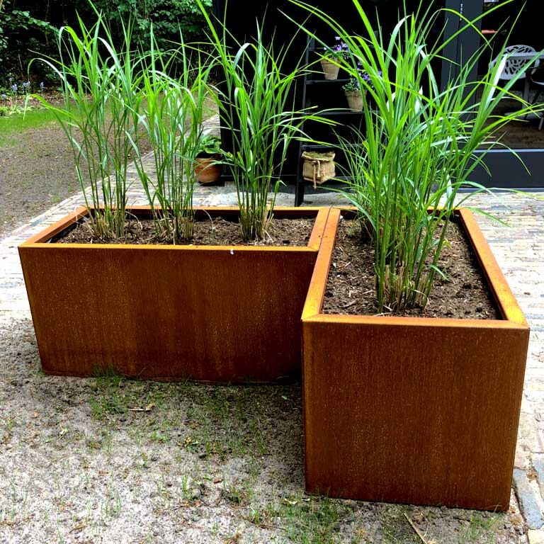 Korito za rože iz jekla corten Texas 50 x 100 cm