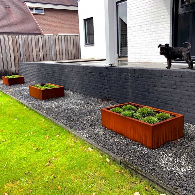 Korito za rože iz jekla corten Texas 60 x 100 cm