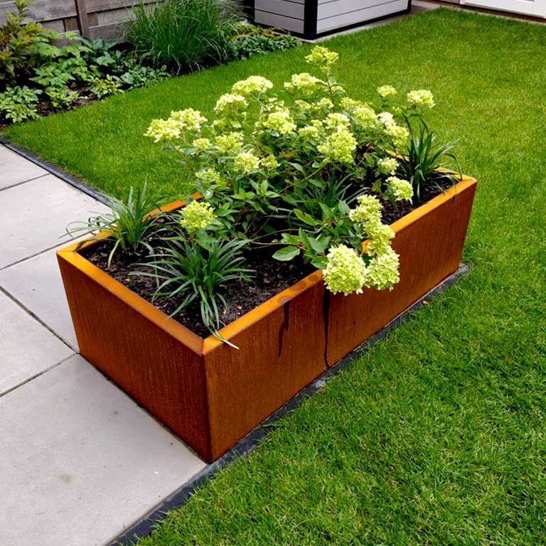 Korito za rože iz jekla corten Teksas 60 x 120 cm
