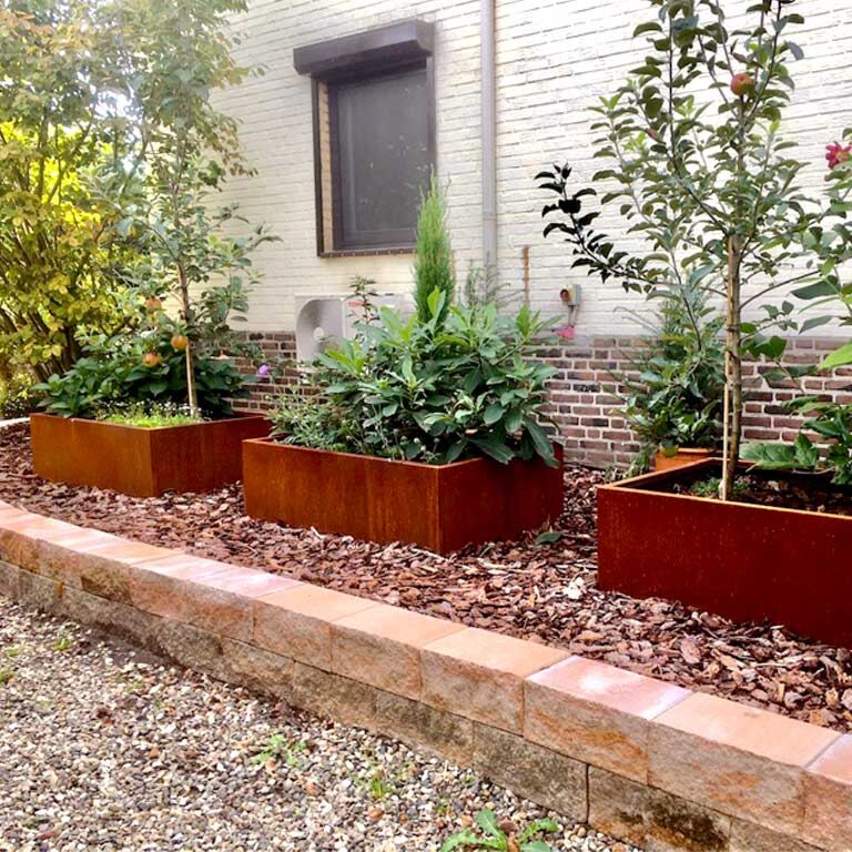 Korito za rože iz jekla corten Teksas 80 x 100 cm