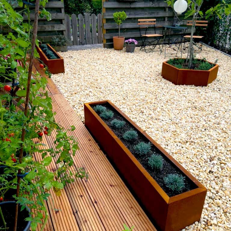 Korito za rože iz jekla corten Texas xxl 160 x 30 cm