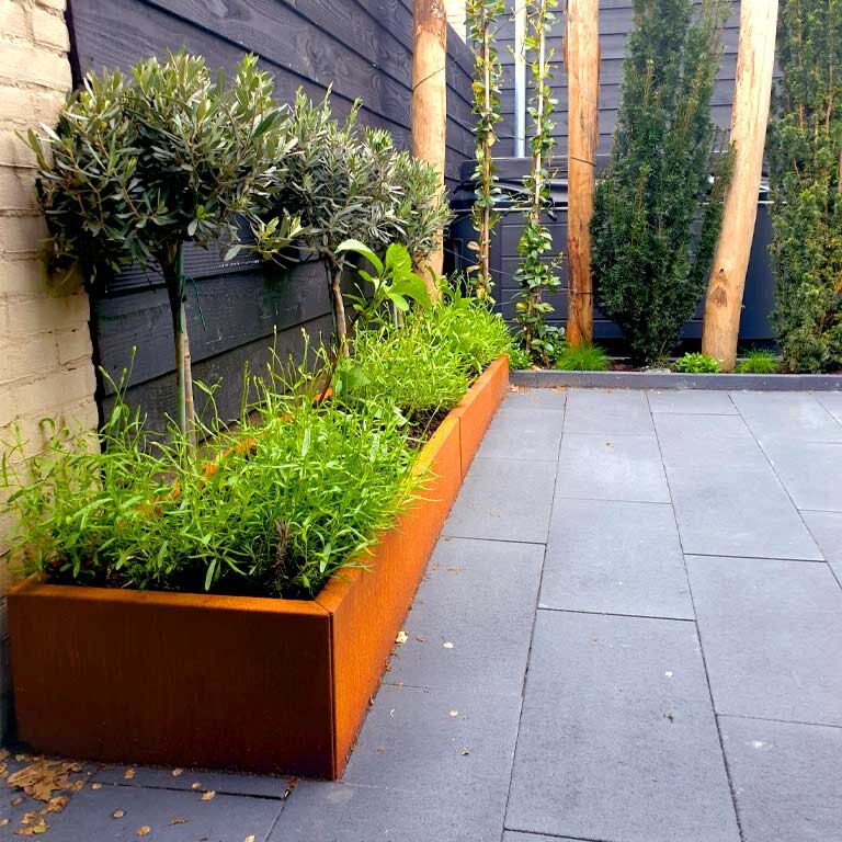 Korito za rože iz jekla corten Texas xxl 200 x 100 cm