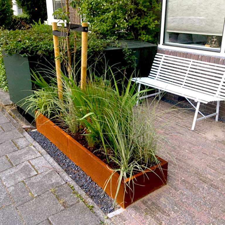 Korito za rože iz jekla corten Texas xxl 200 x 50 cm