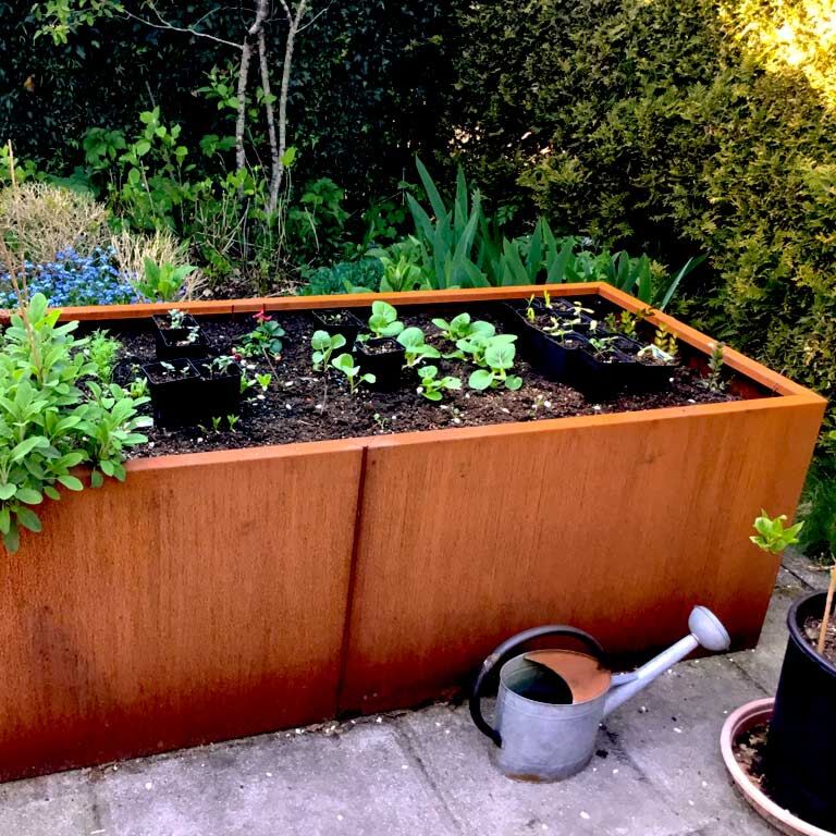 Korito za rože iz jekla corten Texas xxl 200 x 80 cm