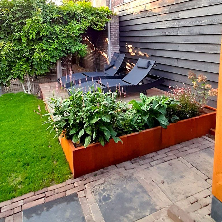 Korito za rože iz jekla corten Texas xxl 240 x 80 cm