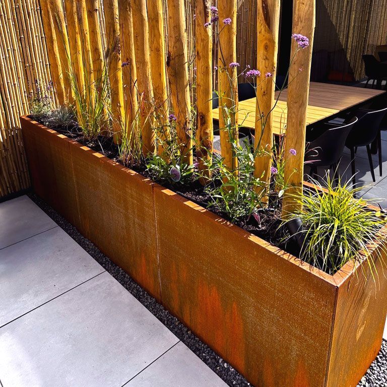 Korito za rože iz jekla corten Texas xxl 300 x 60 cm