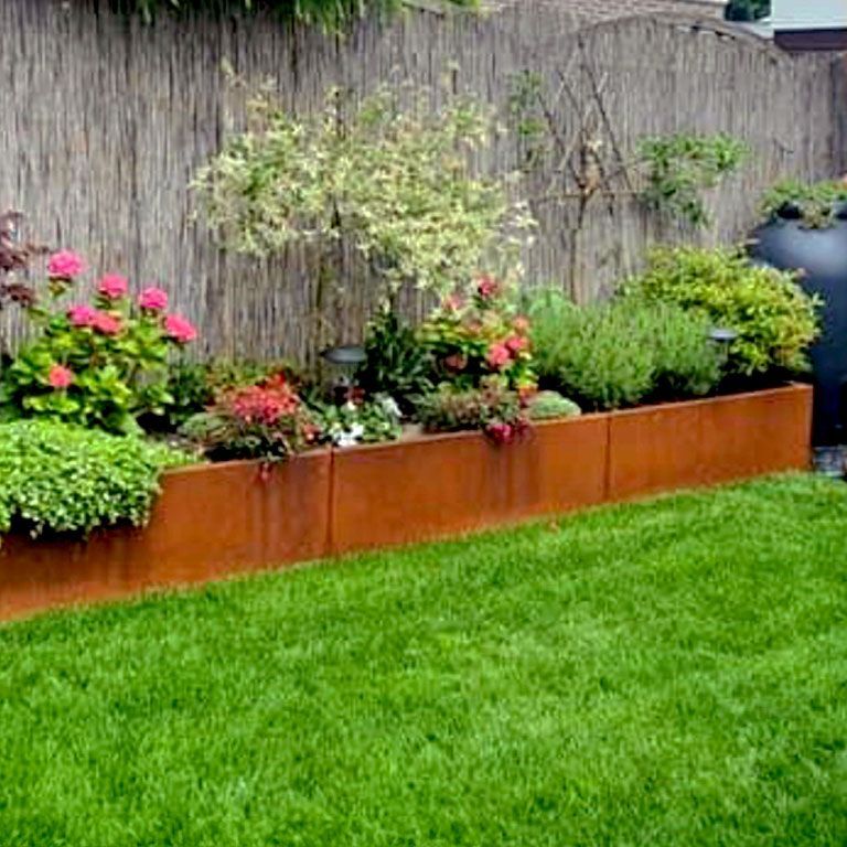 Korito za rože iz jekla corten Texas xxl 480 x 120 cm