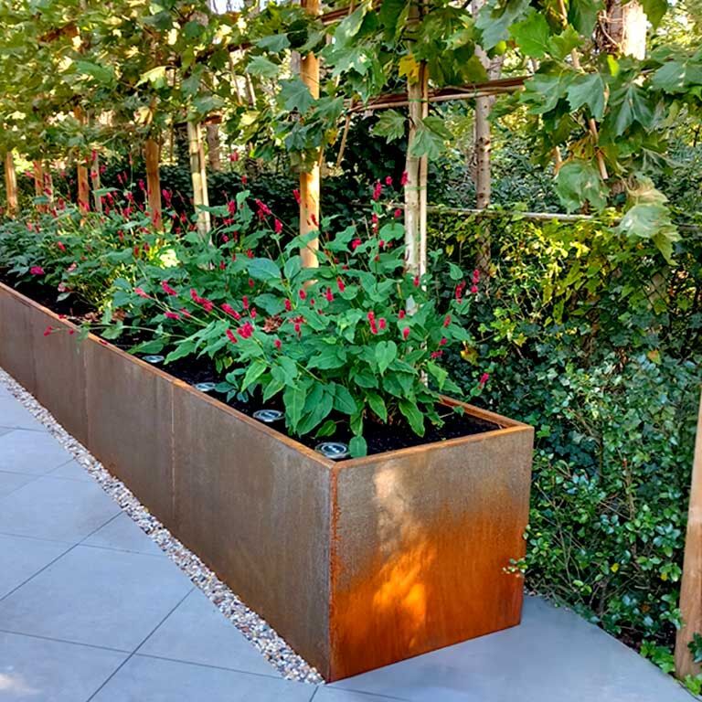 Korito za rože iz jekla corten Texas xxl 500 x 40 cm