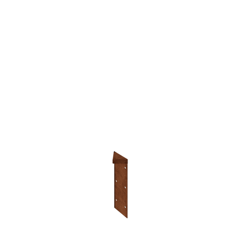 Corten jekleno korito za rože - Kotni kos 180° - 30 cm