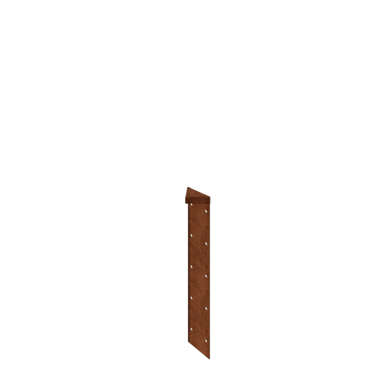 Corten jekleno korito za rože - Kotni kos 180° - 50 cm
