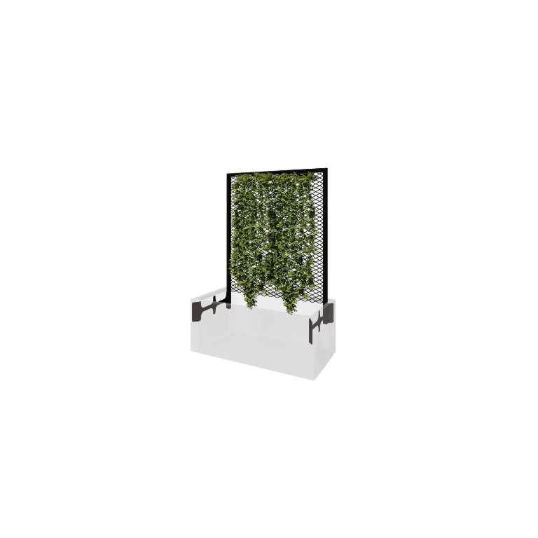 Jeklena opora za plezalke - 90 x 3 x 117,5 cm - RAL9005 mat (črna) - Za korito za rože 50 cm
