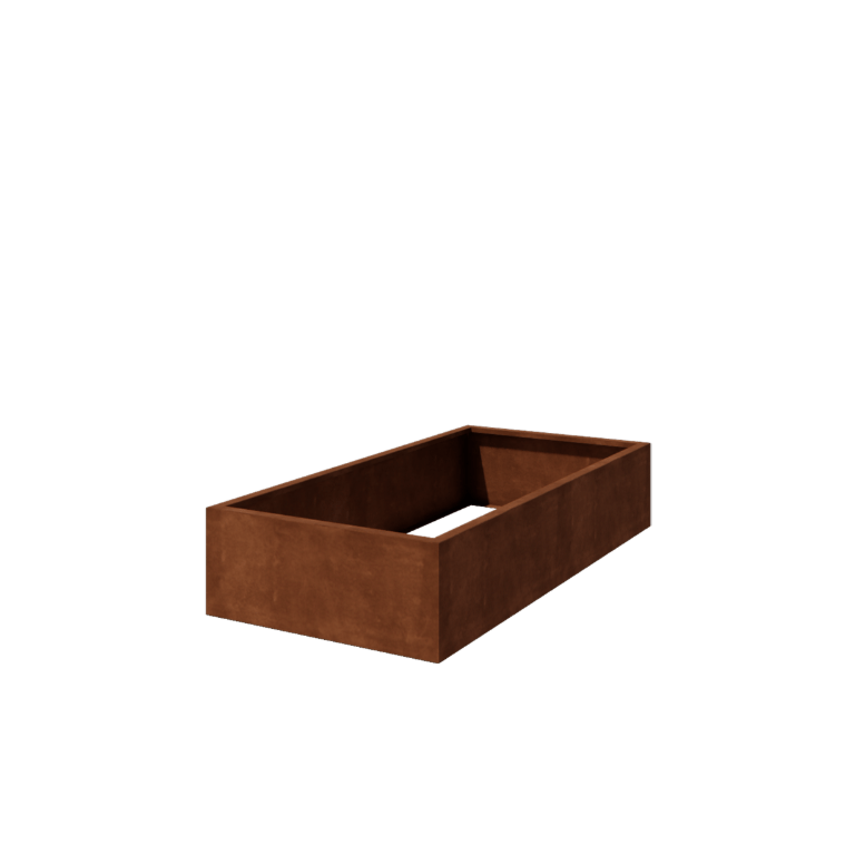 Varjeno korito za rože iz jekla corten Montana 200 x 100 x 40 cm