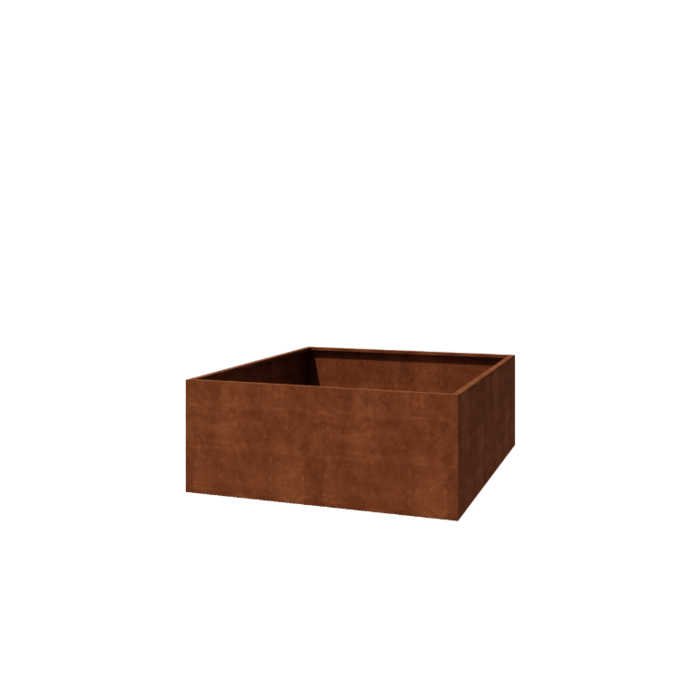 Corten jekleno korito za rože - Kvadrat - 200 x 200 x 80 cm - Varjeno - Brez dnoplošče