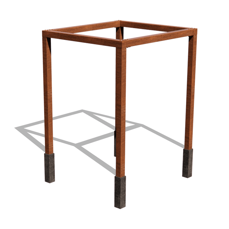 Pergola iz jekla corten nastavitev kvadrat 224 x 200 cm