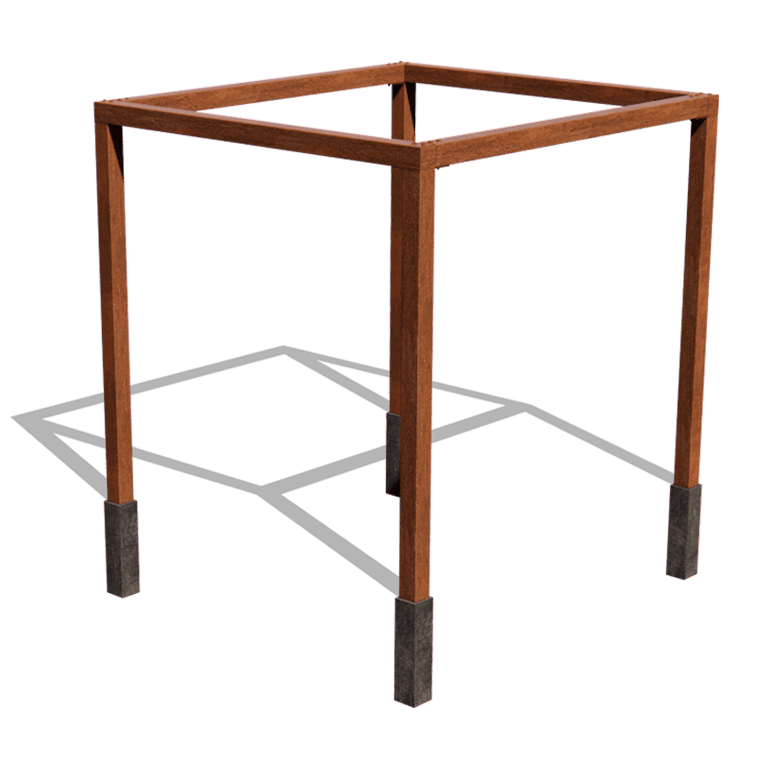 Pergola iz jekla corten nastavitev kvadrat 274 x 250 cm
