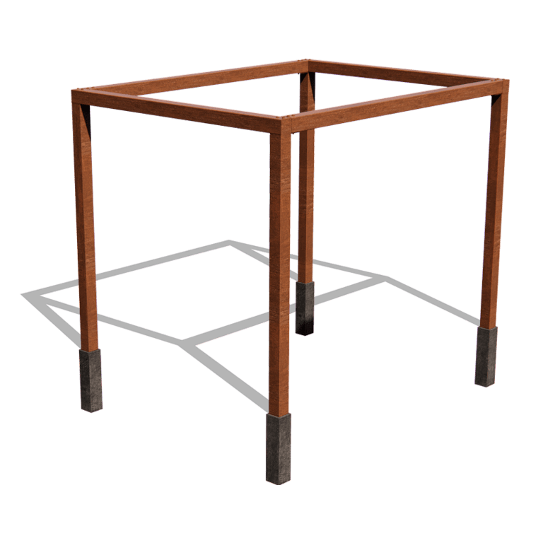 Pergola iz jekla corten nastavitev kvadrat 324 x 250 cm