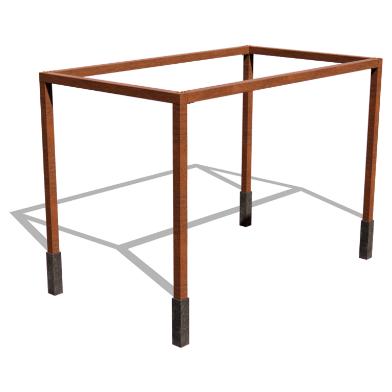 Pergola iz jekla corten nastavitev kvadrat 424 x 250 cm