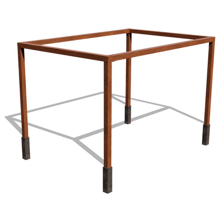 Pergola iz jekla corten nastavitev kvadrat 424 x 300 cm