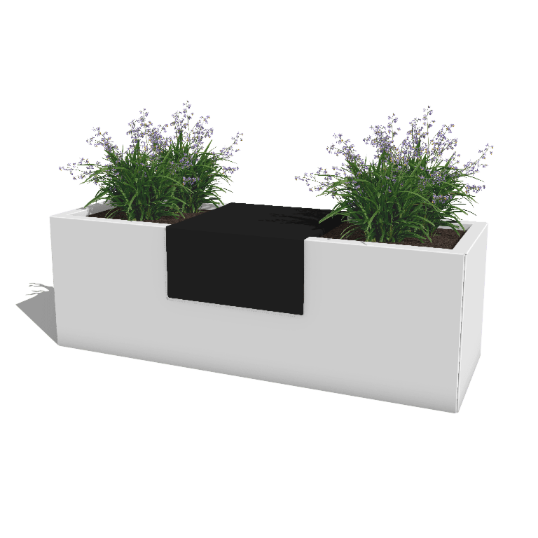Platforma iz korito za rože iz prašno barvanega jekla 40 x 41 x 20 cm