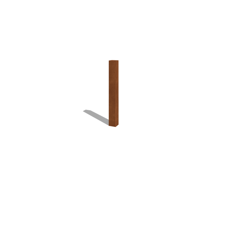 Ograjni steber iz jekla corten 100 cm