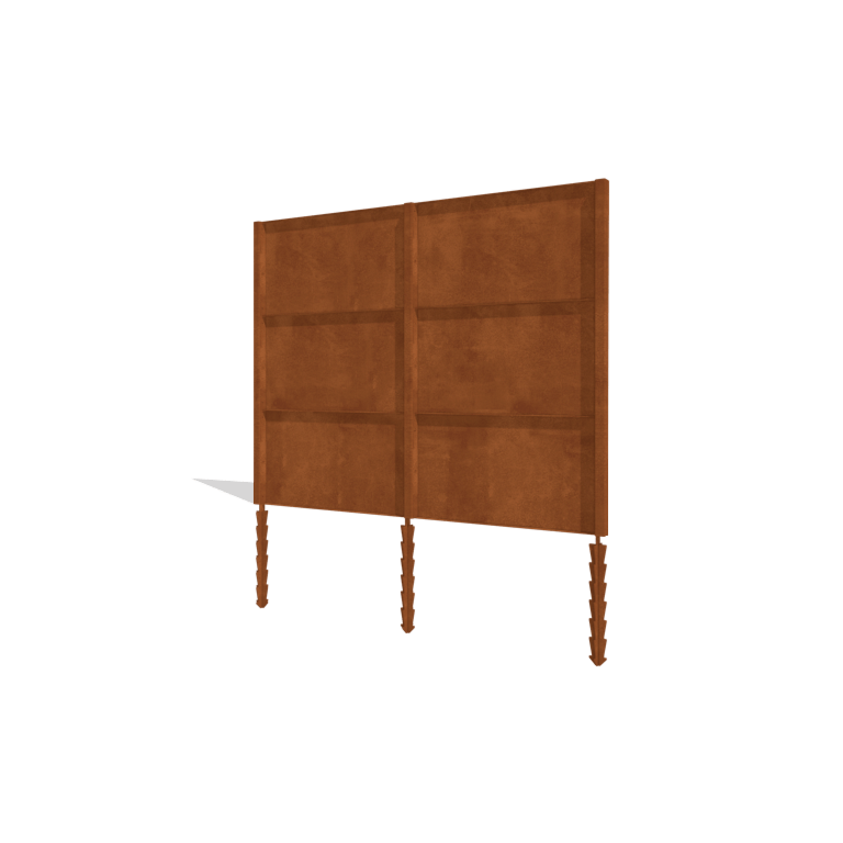 Corten jeklena ograja H3 - Celoten komplet - 258 x 6 x 190 cm