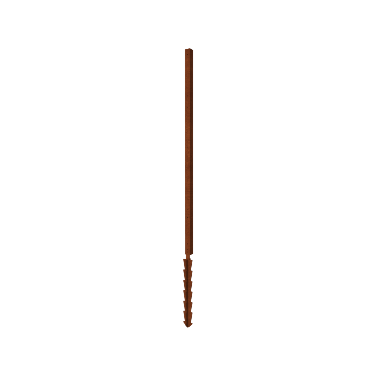 Vrtna ograja iz jekla corten H kotni steber s talnim zatičem 190 x 6 x 6 cm
