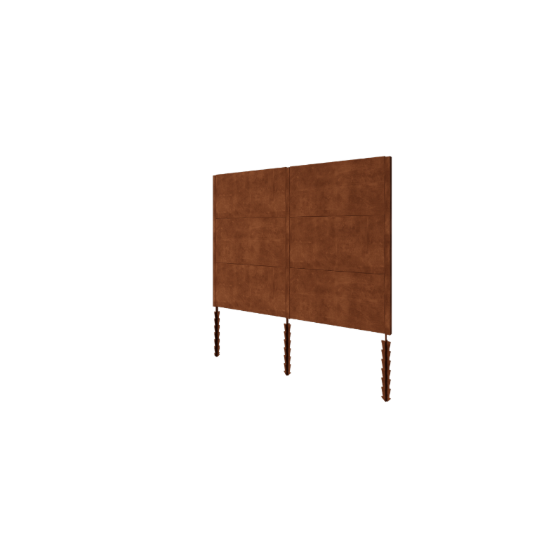 Corten jeklena ograja H3 - Celoten komplet - 258 x 6 x 190 cm