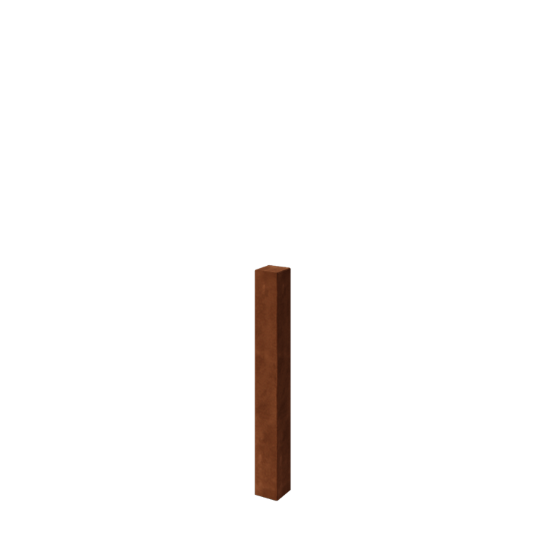 Corten jekleni ograjni stebriček - 12 x 12 x 100 cm