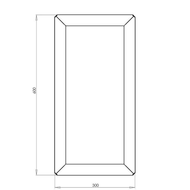 Korito za rože iz jekla corten Texas 30 x 60 cm