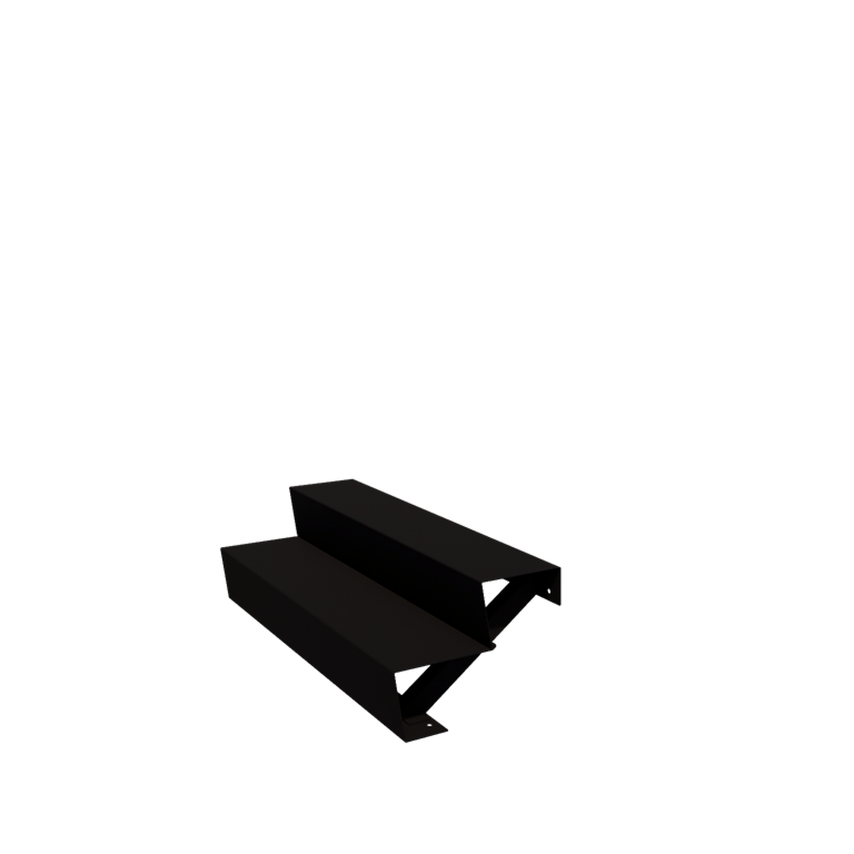 Jeklene vrtne stopnice - 2-stopnja - 48 x 120 x 34 cm - RAL9005 mat (črna)
