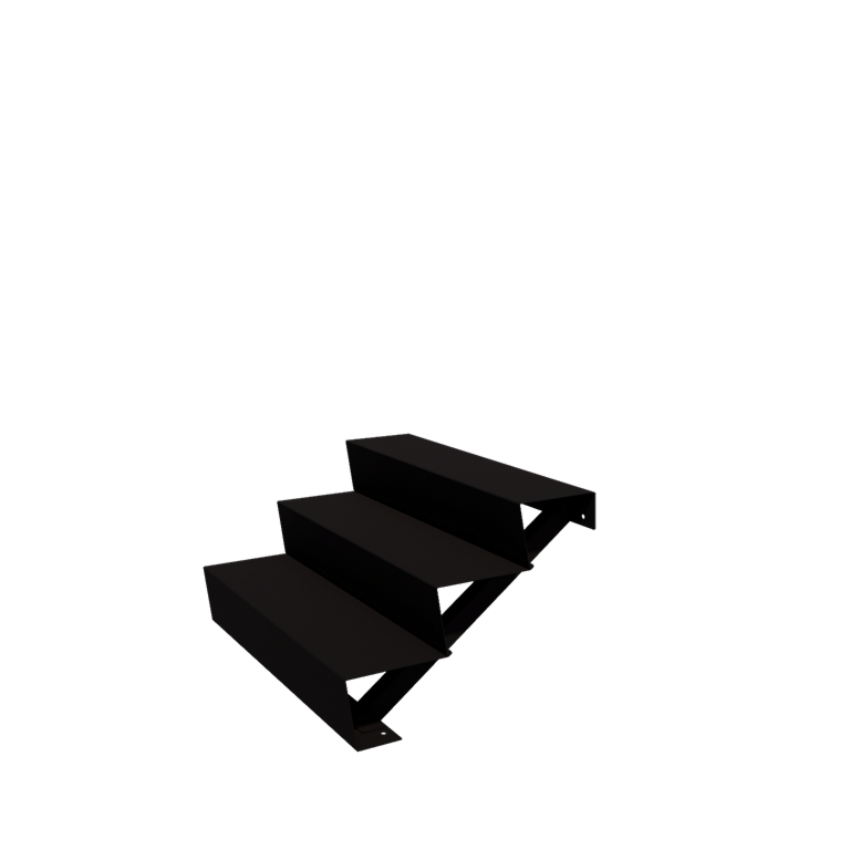 Jeklene vrtne stopnice - 3-stopnja - 48 x 100 x 51 cm - RAL9005 mat (črna)