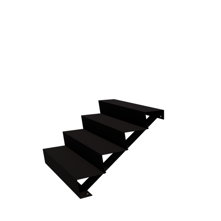 Jeklene vrtne stopnice - 4-stopnja - 48 x 100 x 68 cm - RAL9005 mat (črna)