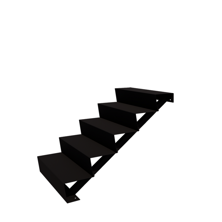 Jeklene vrtne stopnice - 5-stopnja - 48 x 80 x 85 cm - RAL9005 mat (črna)