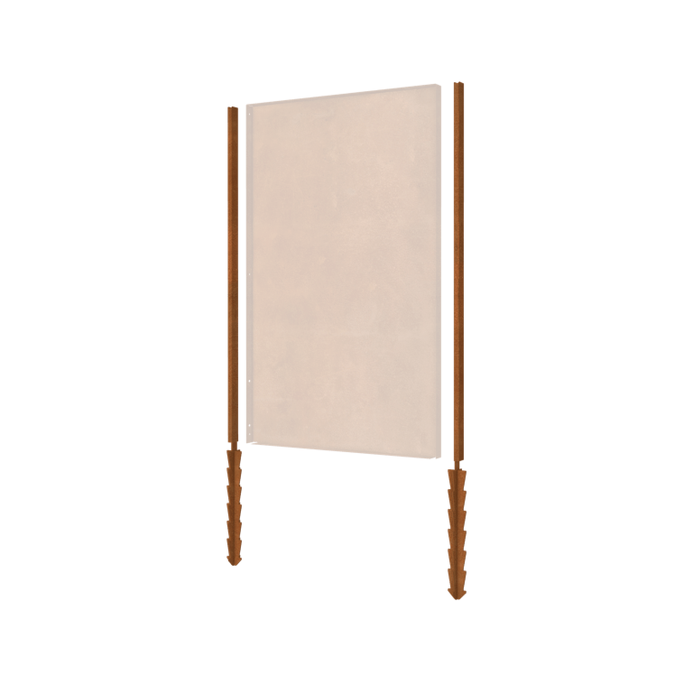 Stojalo iz jekla corten ravno podporni zatič s 190 x 6 x 3 cm