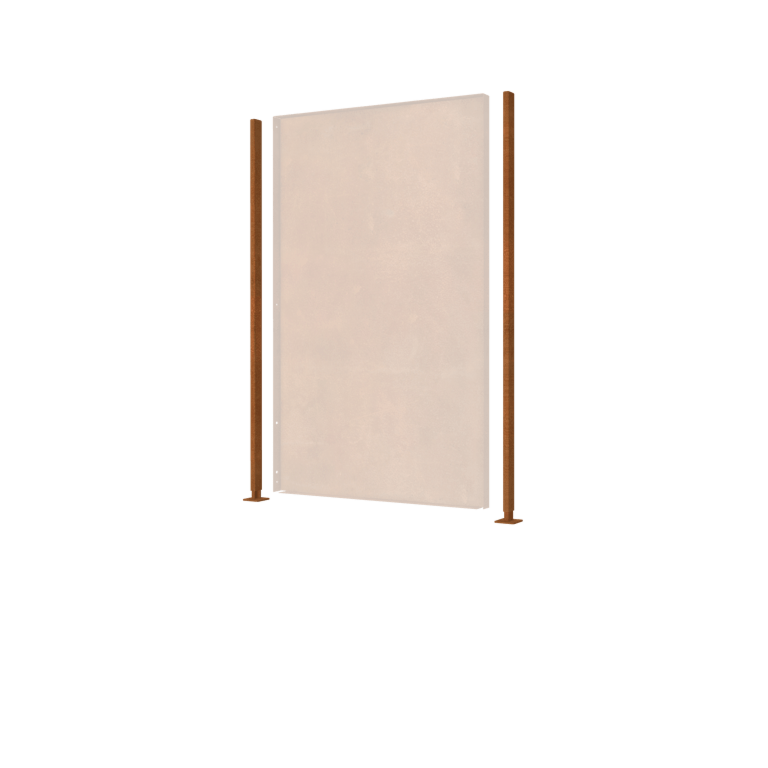 Stojalo iz jekla corten ravno ravna podlaga s 190 x 6 x 3 cm