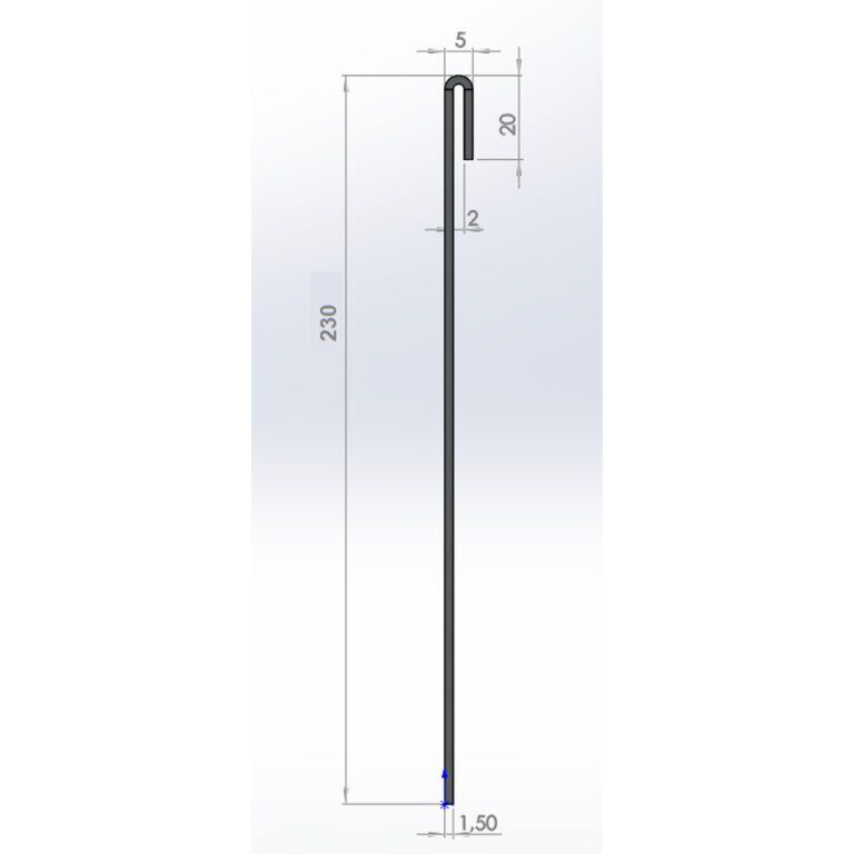 Obrobe za gredice iz jekla corten sploščeno 23 cm (dolžina 150 cm)