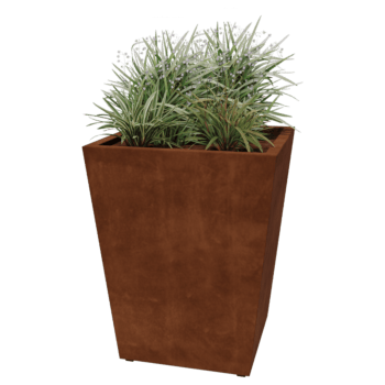 Varjeno korito za rože iz jekla corten Stožec 80 x 80 x 100 cm