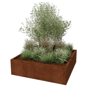 Varjeno korito za rože iz jekla corten Montana 140 x 140 x 40 cm