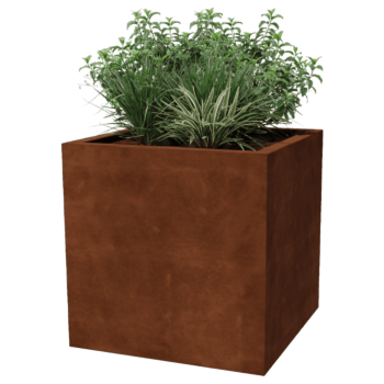 Varjeno korito za rože iz jekla corten Montana 70 x 70 x 70 cm