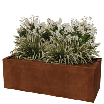 Korito za rože iz jekla corten Teksas 50 x 120 cm
