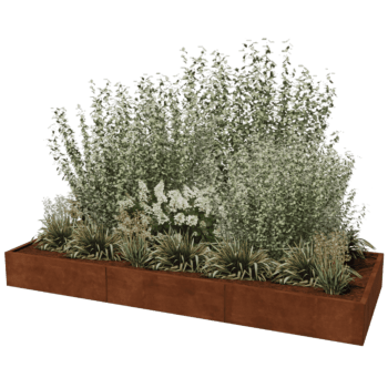 Korito za rože iz jekla corten Texas xxl 300 x 120 cm