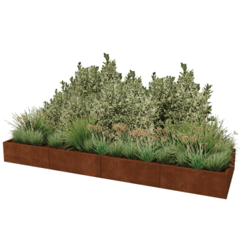 Korito za rože iz jekla corten Texas xxl 320 x 100 cm