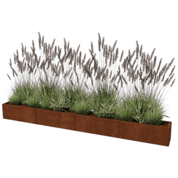 Korito za rože iz jekla corten Texas xxl 320 x 30 cm