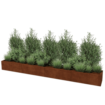 Korito za rože iz jekla corten Texas xxl 320 x 40 cm