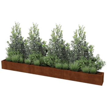Korito za rože iz jekla corten Texas xxl 360 x 30 cm