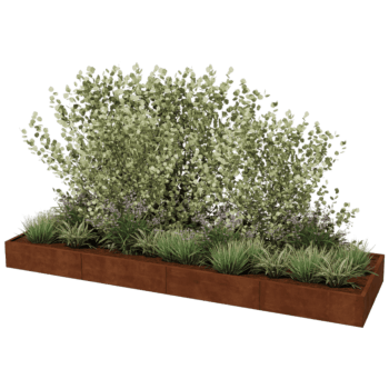 Korito za rože iz jekla corten Texas xxl 400 x 120 cm