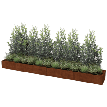 Korito za rože iz jekla corten Texas xxl 400 x 60 cm