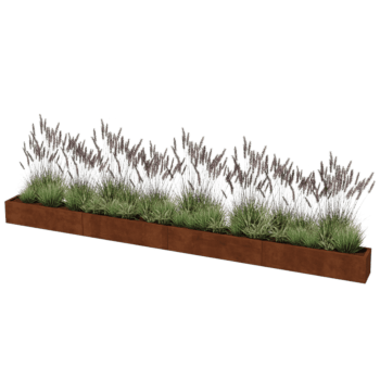 Korito za rože iz jekla corten Texas xxl 480 x 30 cm