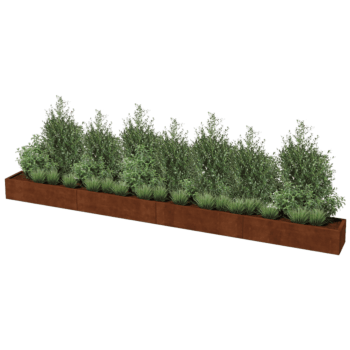 Korito za rože iz jekla corten Texas xxl 480 x 40 cm
