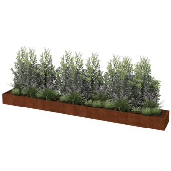 Korito za rože iz jekla corten Texas xxl 480 x 60 cm